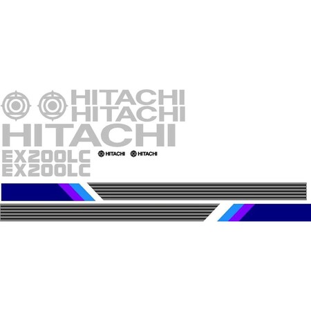 Aftermarket Hitachi EX200LC Excavator Decal Set HTEX200LC-1DECALSET
